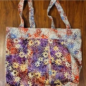Floral Batik Colorful Cotton Tote